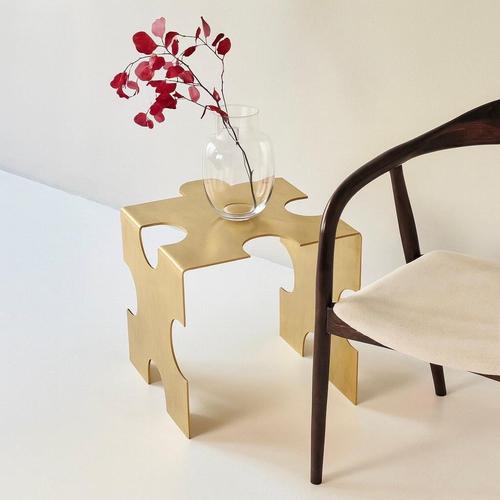 Puzzle Coffee Table in Brushed Brass by Veliento For Sale - Image 4 of 6