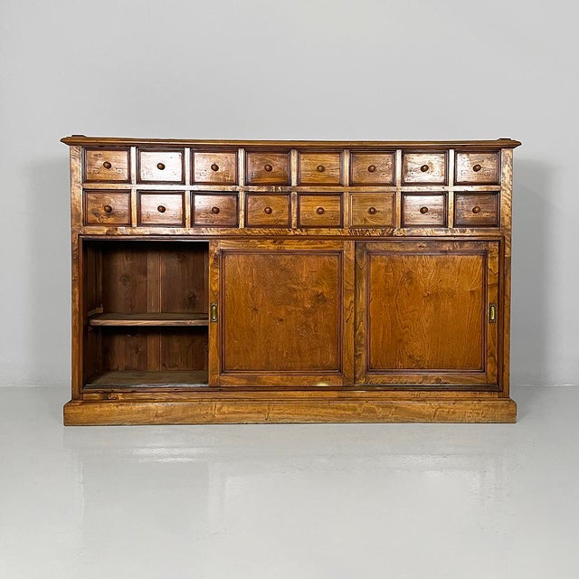 1930s Art Deco Italian Wooden Sideboard with Drawers and Compartment, 1930s For Sale - Image 5 of 18