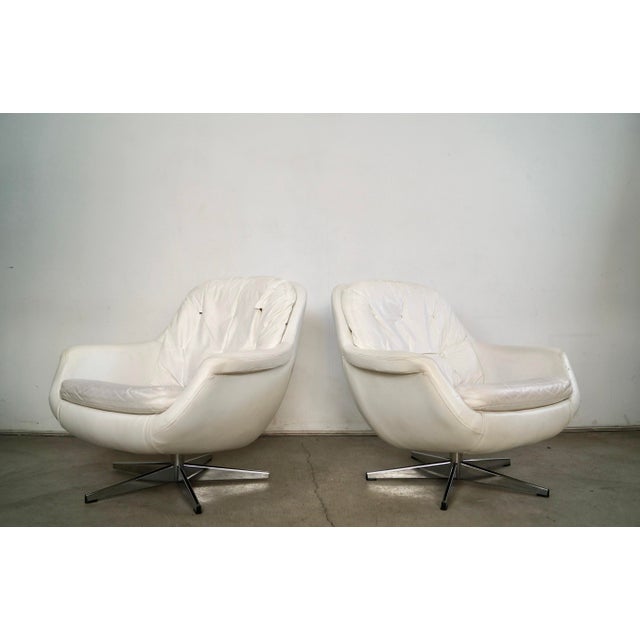 1960s 1960’s Mid-Century Modern Space Age Swivel Lounge Chairs by Selig - A Pair For Sale - Image 5 of 12
