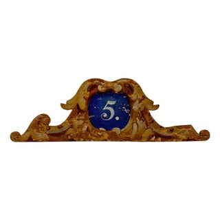 Vintage Fairground Number Sign No. 5, 1920s For Sale