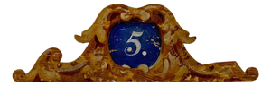 Vintage Fairground Number Sign No. 5, 1920s