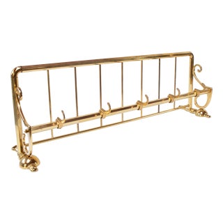 German Wall-Mounted Coat Rack in Gilt Brass, 1950s For Sale