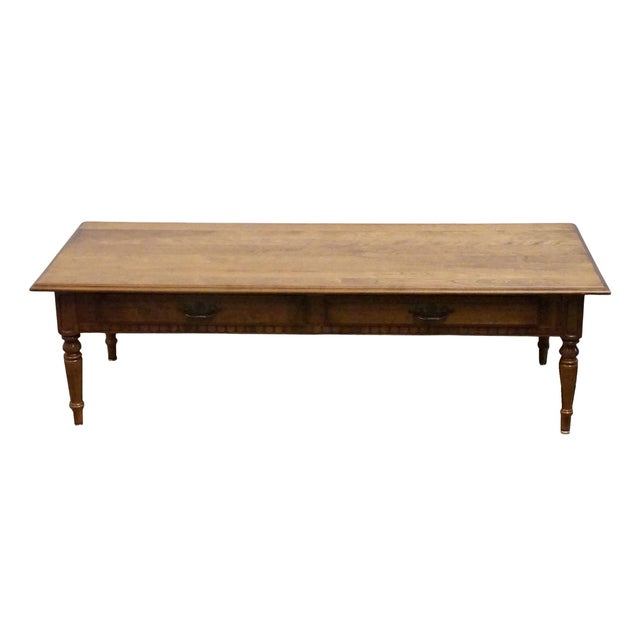 American Ethan Allen Classic Manor Solid Maple 56" Accent Coffee Table 15-8420 For Sale - Image 3 of 14