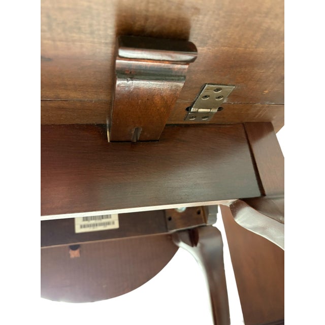 Brown Ethan Allen Georgian Court Oval Drop Leaf Side Table For Sale - Image 8 of 12