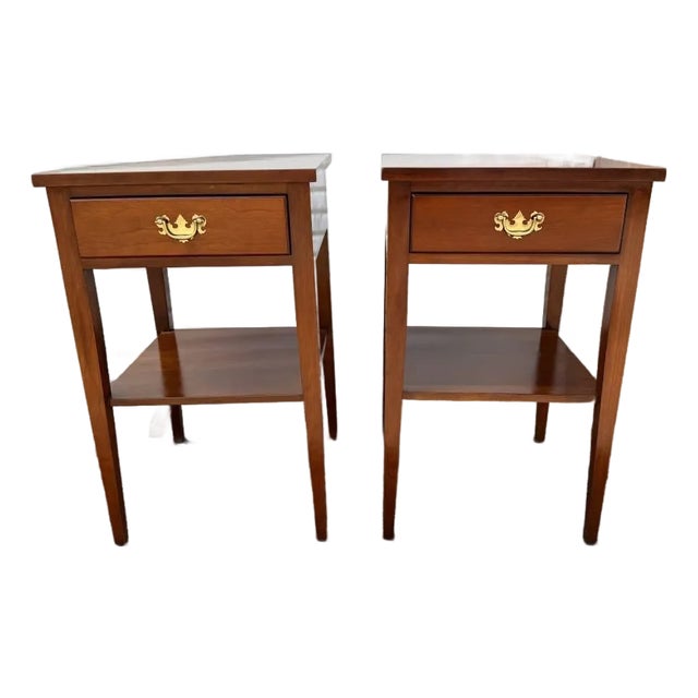 Pair of American Shaker Style 2 Tier Side Tables by Suter's Handcrafted Furniture For Sale