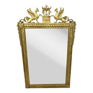 Friedman Brothers Neoclassical Griffin vs. Griffin Gilt Mirror For Sale