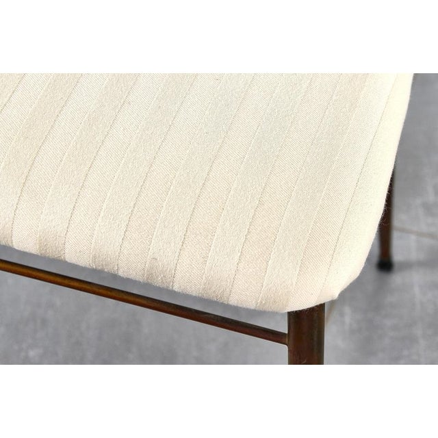 Mid-Century Brass, Metal and White Fabric High-Backed Chairs, Italy, 1950s, Set of 2 For Sale - Image 13 of 18