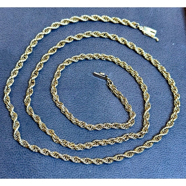 2020s 14 Karat Yellow Gold 20.5 Gm, Rope Chain Necklace For Sale - Image 5 of 8