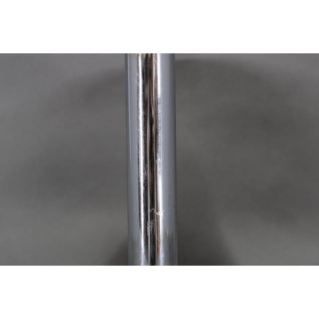 Metal Czechoslovak Art Deco Chrome and Marbled Glass Table Lamp, 1930s For Sale - Image 7 of 14