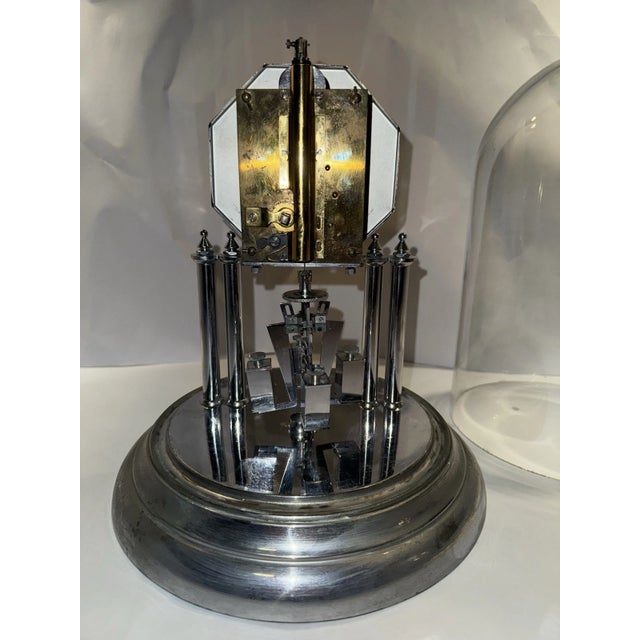 1920s German Art Deco Chrome 400 Day Anniversary Mantel Clock For Sale In Los Angeles - Image 6 of 9