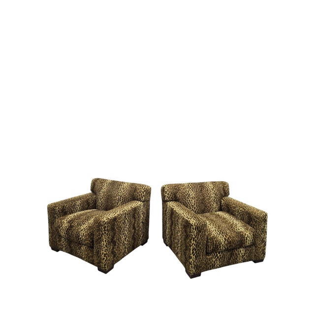 Henredon Vintage Henredon High Point Oversized Cube Club Chairs – Pair For Sale - Image 4 of 11