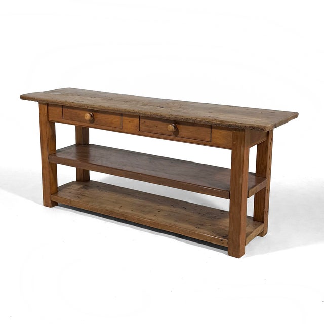 Antique French Pine Draper Farm Table For Sale - Image 4 of 15
