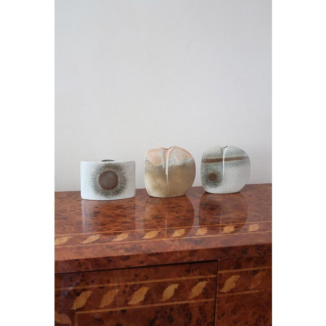 Modernist Pebble Vase with Abstract Decor in Porcelain from Virebent, France, 1970s For Sale - Image 11 of 12