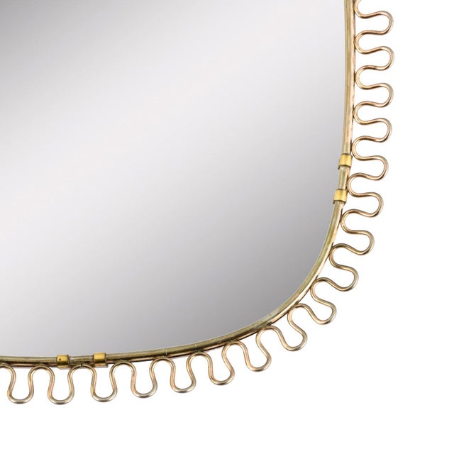 Svenskt Tenn Wall Mirror with Brass Loop Frame by Josef Frank for Svenskt Tenn, Sweden, 1960s For Sale - Image 4 of 7