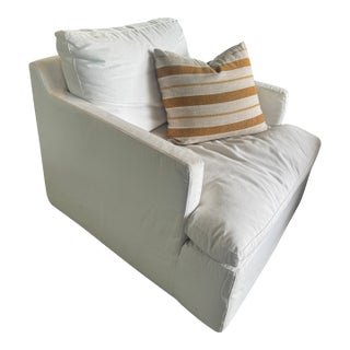 White Restoration Hardware Club Chair For Sale
