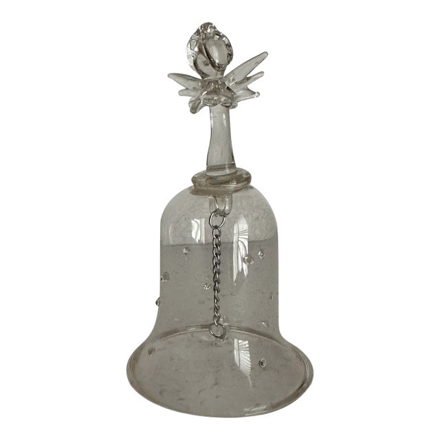 Vintage 20th Century Glass Angel Bell For Sale