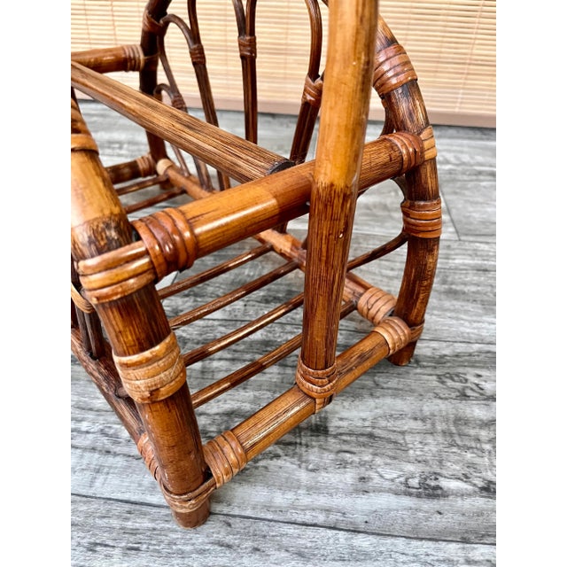 Mid Century Modern Rattan Bamboo Magazine Rack in the Style of Franco Albini For Sale - Image 12 of 13
