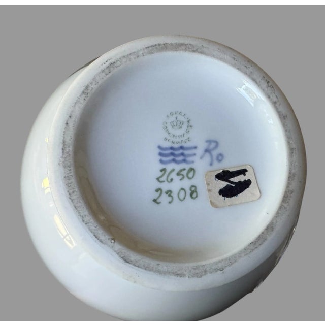 Vintage Royal Copenhagen Floral & Butterfly Decorated Porcelain Vase For Sale - Image 12 of 12