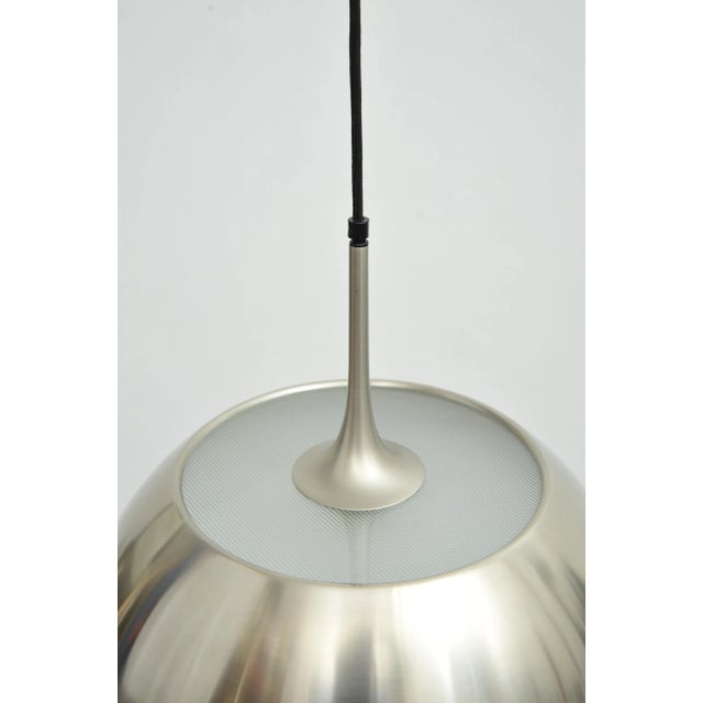 Silver Height-Adjustable Pendant Lamp in Nickel-Plated Brass by Florian Schulz, 1970s For Sale - Image 8 of 11
