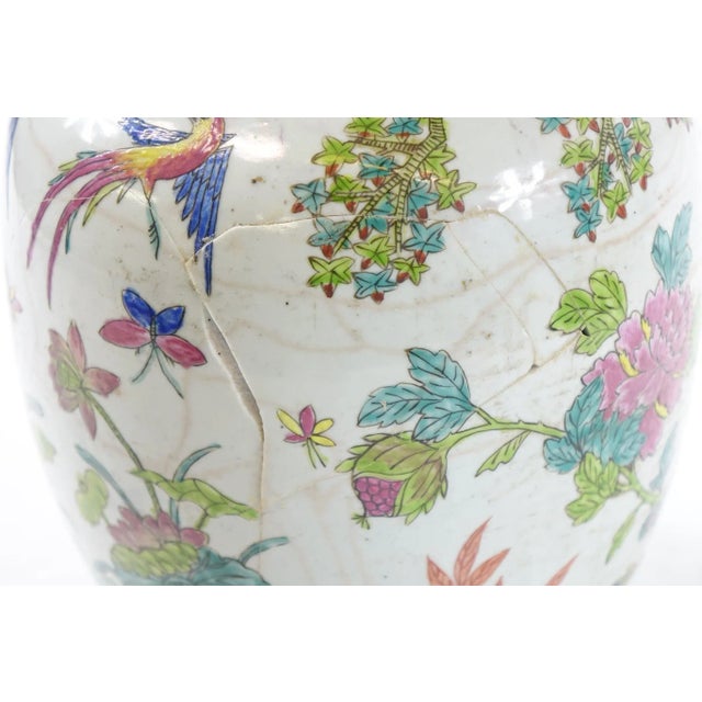 Chinese 19th Century Antique Chinese Famille Rose Jar with Lid For Sale - Image 3 of 6