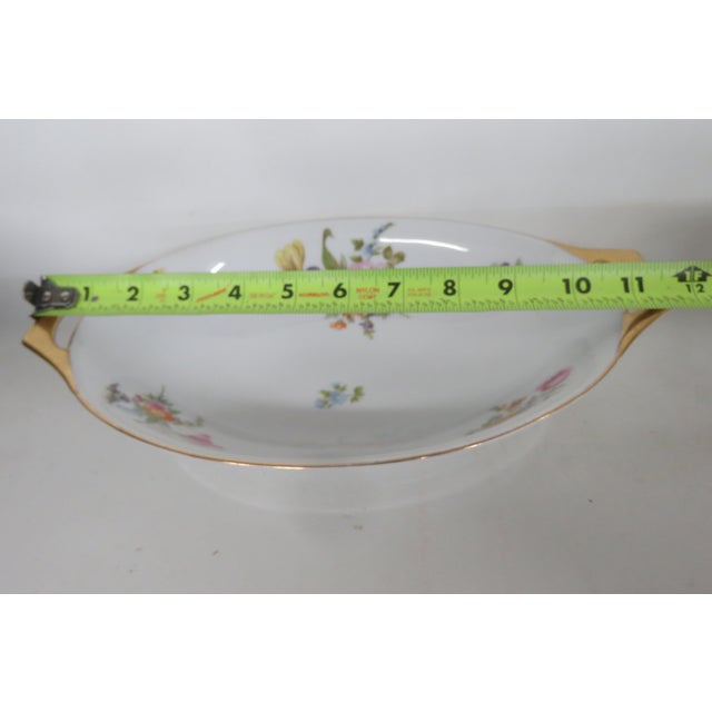 Thomas Bavaria Lakewood Floral Oval Serving Bowl Gold Edge and Handles 4582b For Sale - Image 11 of 15