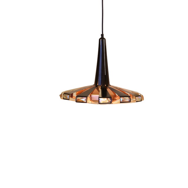 Vintage P236 Pendant Lamp in Black Metal and Copper by Werner Schou for Coronell Elektro, 1960s For Sale - Image 10 of 15