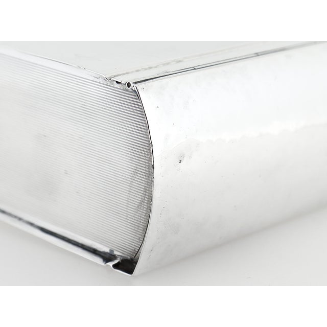 Antique Watrous Sterling Silver Hand-Hammered Figural Book Box With Wood Liner For Sale - Image 15 of 16