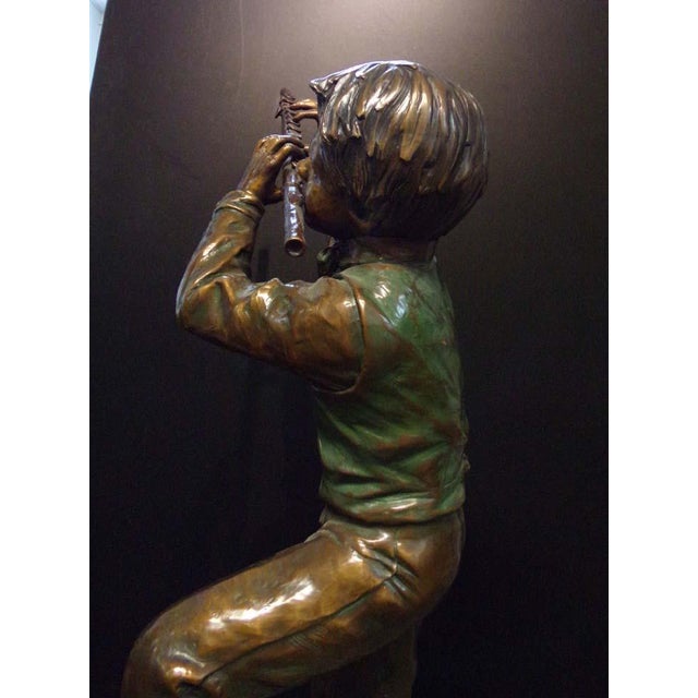 Don Hunt "Paderewski" Boy Bronze Sculpture Hand Signed For Sale - Image 4 of 11