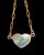 Modern Australian Opal Heart Necklace With Emerald & 14k Gold Paperclip Chain For Sale - Image 3 of 6