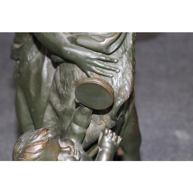 1920's Antique Bronze Statue of Children Playing Signed Clodion For Sale - Image 16 of 16
