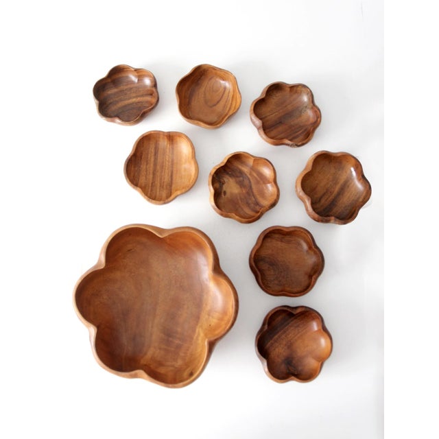 Mid 20th Century Mid-Century Modern Wooden Serving Bowl Set - 9 Piece For Sale - Image 13 of 15