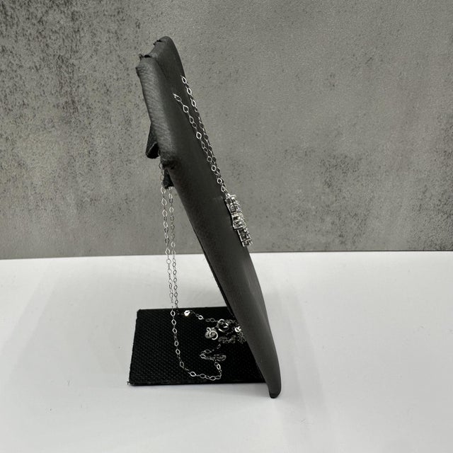 Contemporary Natural Diamond Cross Necklace in 14kt White Gold – 0.56ctw, 18in, New For Sale - Image 3 of 5