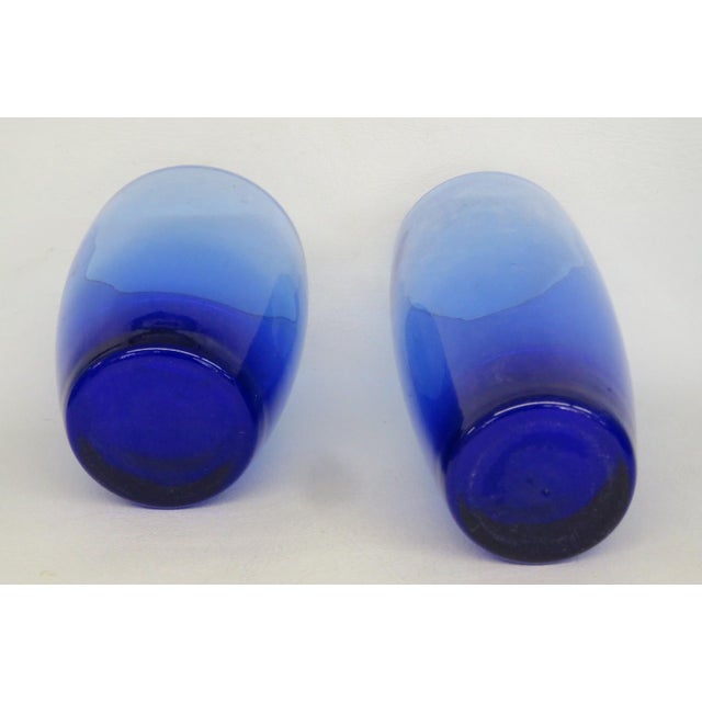 Mid 20th Century Cobalt Blue Glass Tumblers Bar Cups Mid Century Modern Drinkware - Set of 13 For Sale - Image 10 of 16
