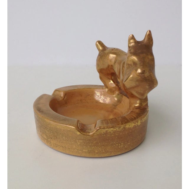 1960s C.1960's Mid-Century Original Stangl Vintage Scottie Dog Gilt Strie Ashtray, Catchall Dish For Sale - Image 5 of 11