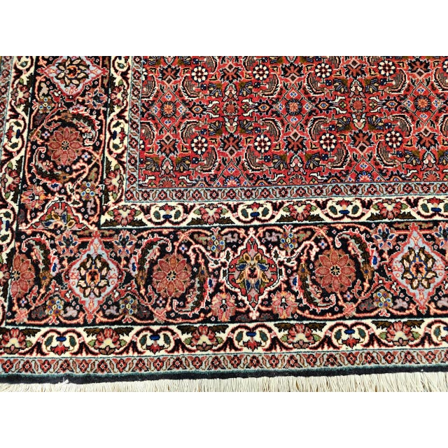 Vintage Persian Bidjar Rug, Hand-Knotted Wool, Allover Herati Geometric Pattern, Red & Navy, 7x10 For Sale - Image 11 of 18