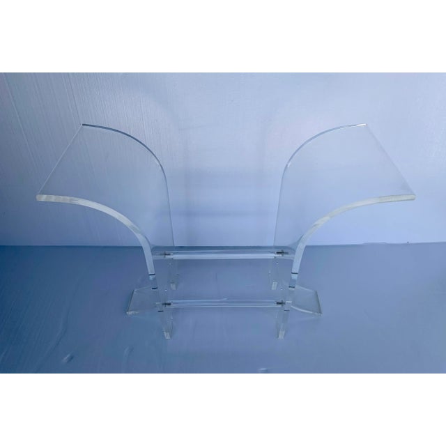 Metal Vintage Lucite Wing Panel Console Table Base For Sale - Image 7 of 9
