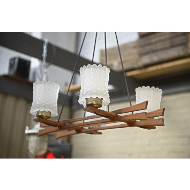 Scandinavian Crystal Paste Chandelier, 1960s For Sale - Image 14 of 14