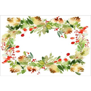 Contemporary Holiday Garland Paper Placemat Pads- Set of 30~ Our Most Popular Holiday Placemat! For Sale