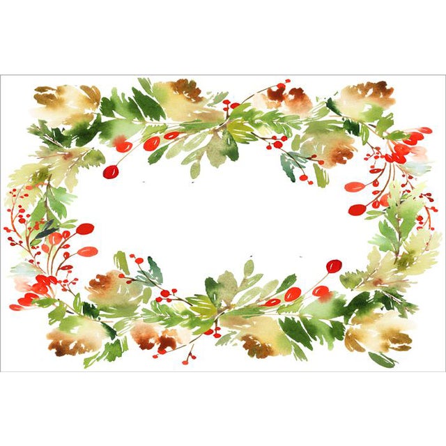 Contemporary Holiday Garland Paper Placemat Pads- Set of 30~ Our Most Popular Holiday Placemat! For Sale