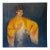 Acrylic Modern Portrait of Lady in Yellow Kimono For Sale