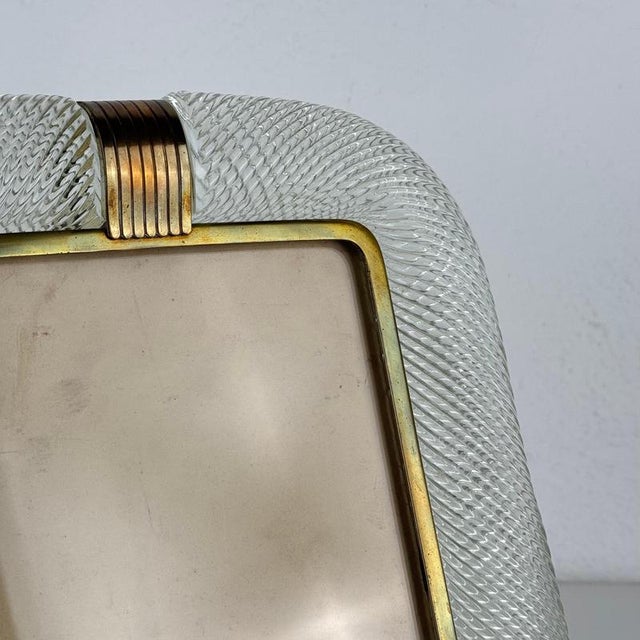 Gold Large Torchon Glass Photo Frame attributed to Ercole Barovier for Barovier & Toso, 1938 For Sale - Image 8 of 16