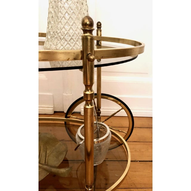 Neoclassical Brass Serving Trolley, 1960s For Sale - Image 6 of 11