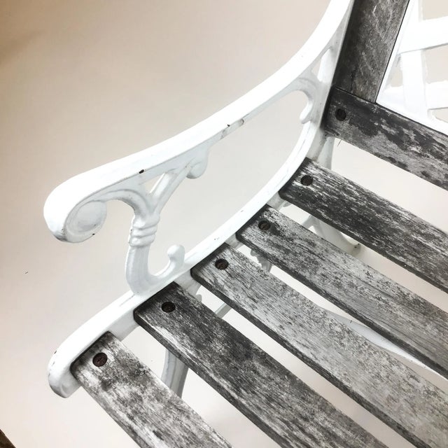 1980s Vintage Cast Iron Garden Bench For Sale - Image 5 of 13