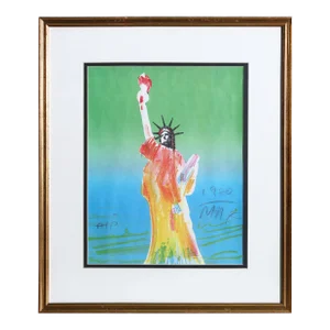 Statue of Liberty (Green/Blue), Peter Max Poster