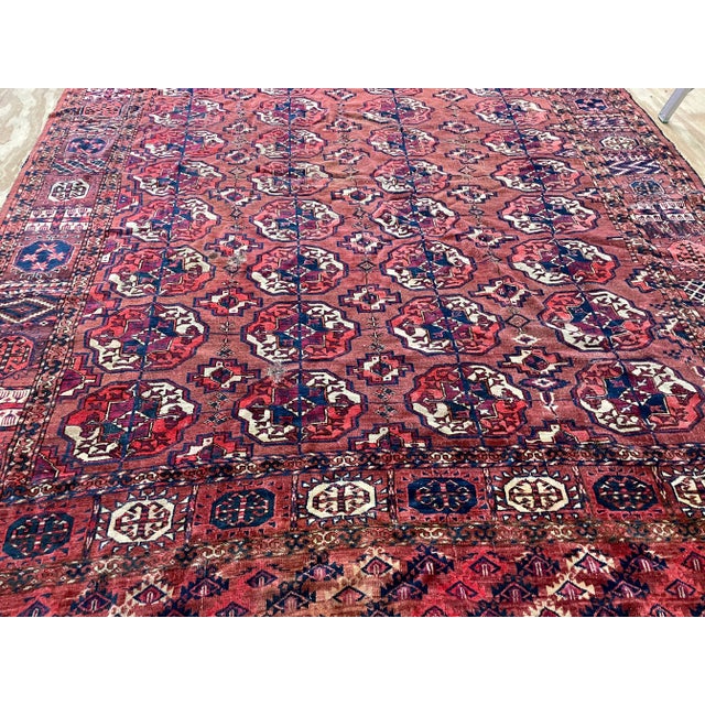 Arts & Crafts Antique Tekke Turkoman Carpet, 7' X 9'7" For Sale - Image 3 of 12