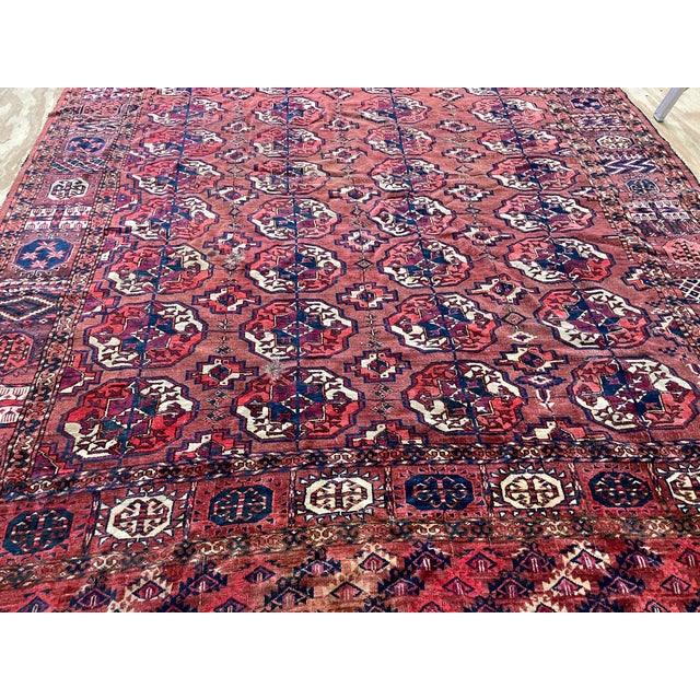 Arts & Crafts Antique Tekke Turkoman Carpet, as Is For Sale - Image 3 of 12