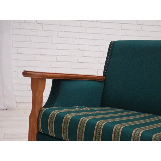 Vintage Danish Four-Seater Sofa in Furniture Wool and Oak, 1970s For Sale - Image 11 of 18