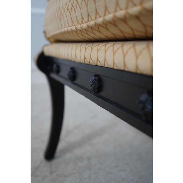 Pair Swan Carved Neoclassical Upholstered Chairs For Sale - Image 9 of 13