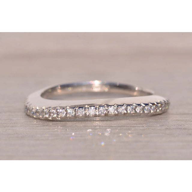 Metal The Contour: Designer Signed Contour Band with Natural Diamonds in Platinum For Sale - Image 7 of 10