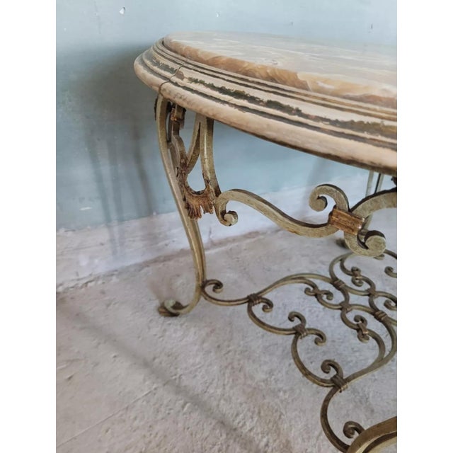 Wrought Iron and Marble Coffee Table For Sale - Image 15 of 18